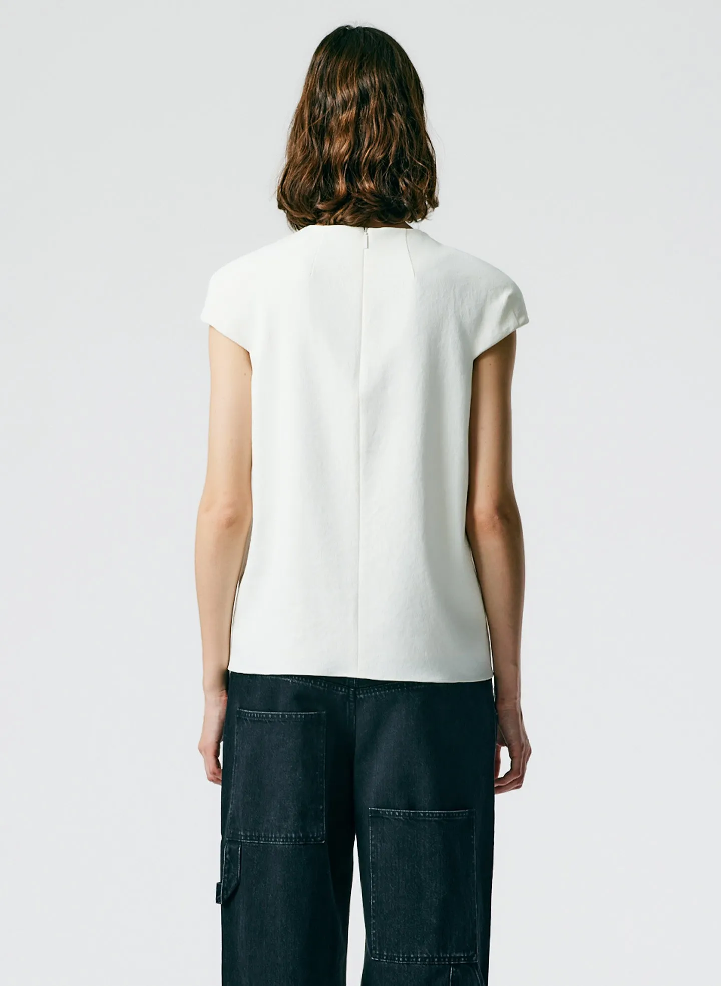 Chalky Drape Rounded Shoulderpad Top sold by Tibi product image thumbnail 4