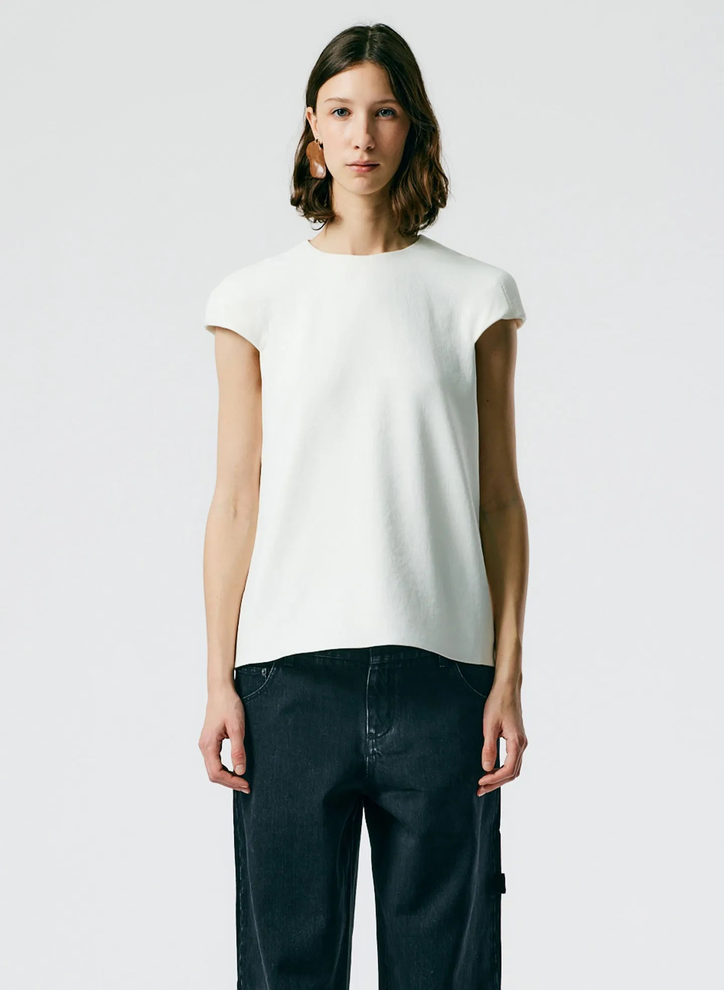 Chalky Drape Rounded Shoulderpad Top sold by Tibi product image thumbnail 2