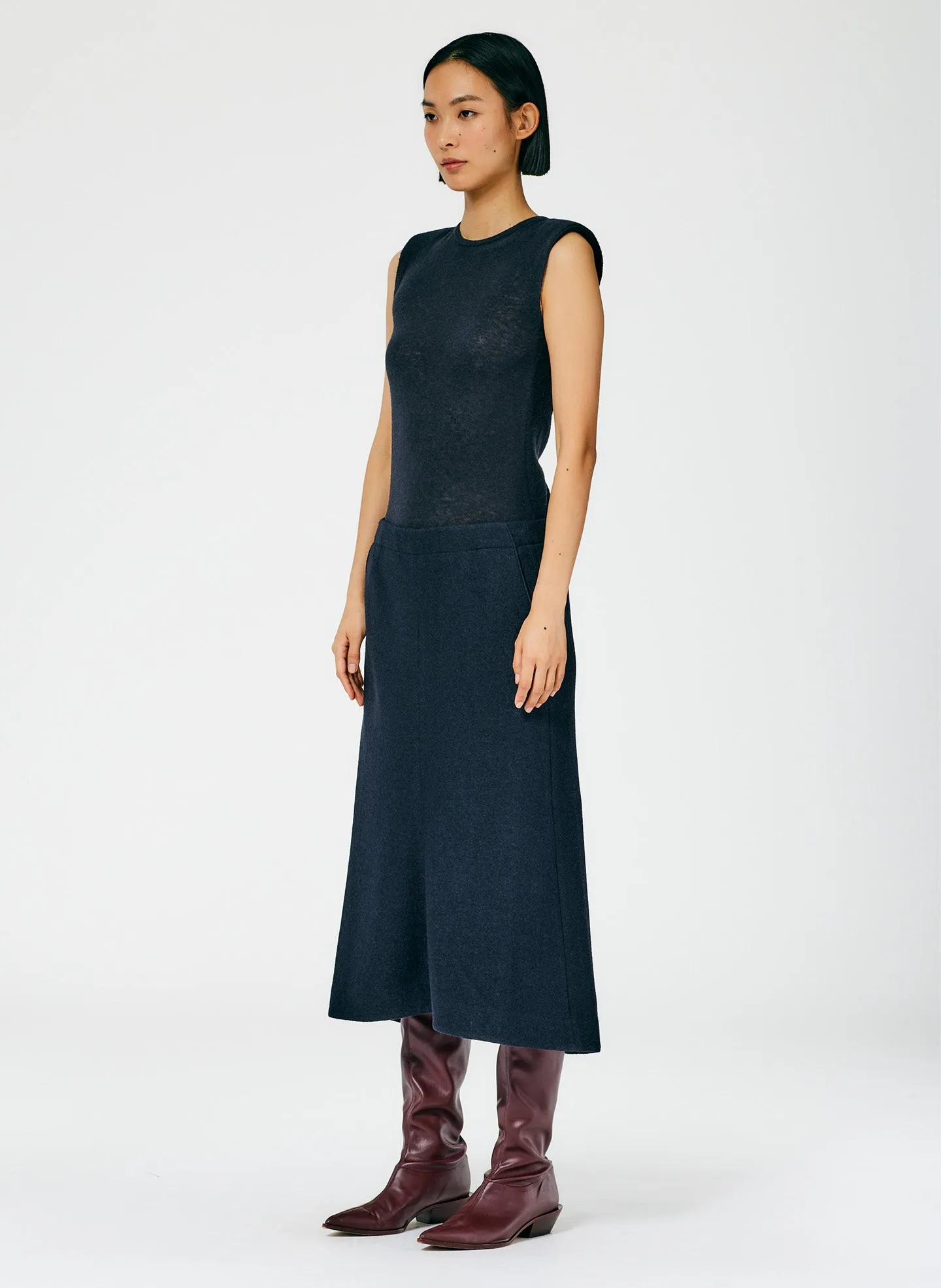 Boiled Wool Sculpted Skirt sold by Tibi product image thumbnail 3