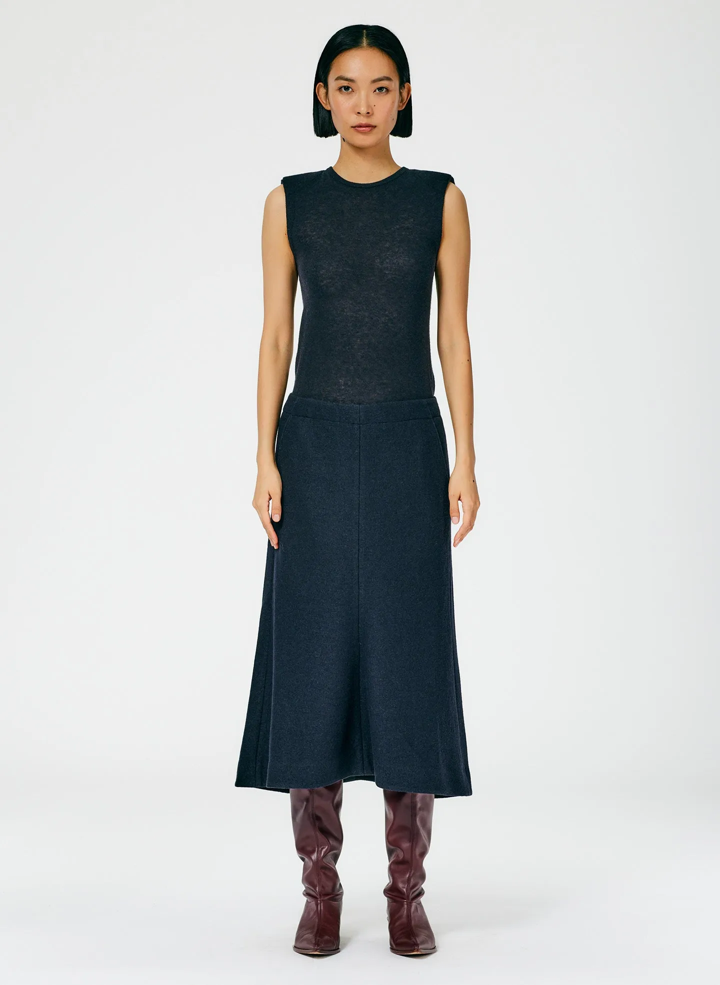 Boiled Wool Sculpted Skirt sold by Tibi product image thumbnail 2