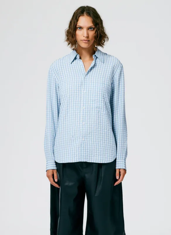 Viscose Gingham Classic Men's Shirt sold by Tibi