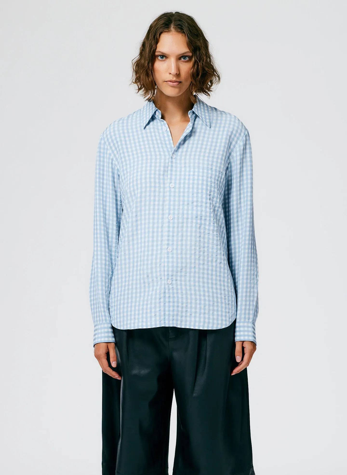 Viscose Gingham Classic Men's Shirt sold by Tibi