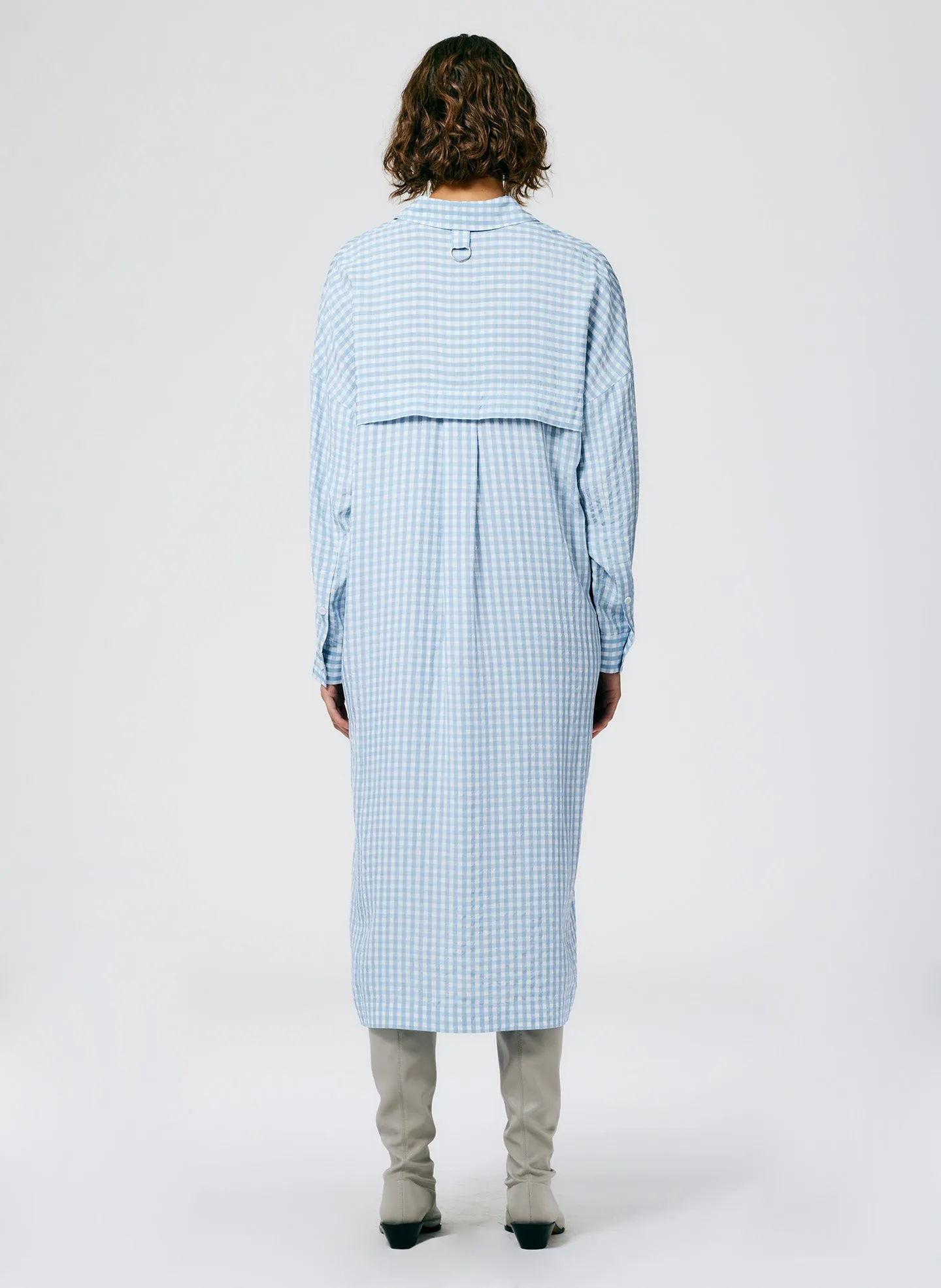Viscose Gingham Shirtdress sold by Tibi product image thumbnail 3