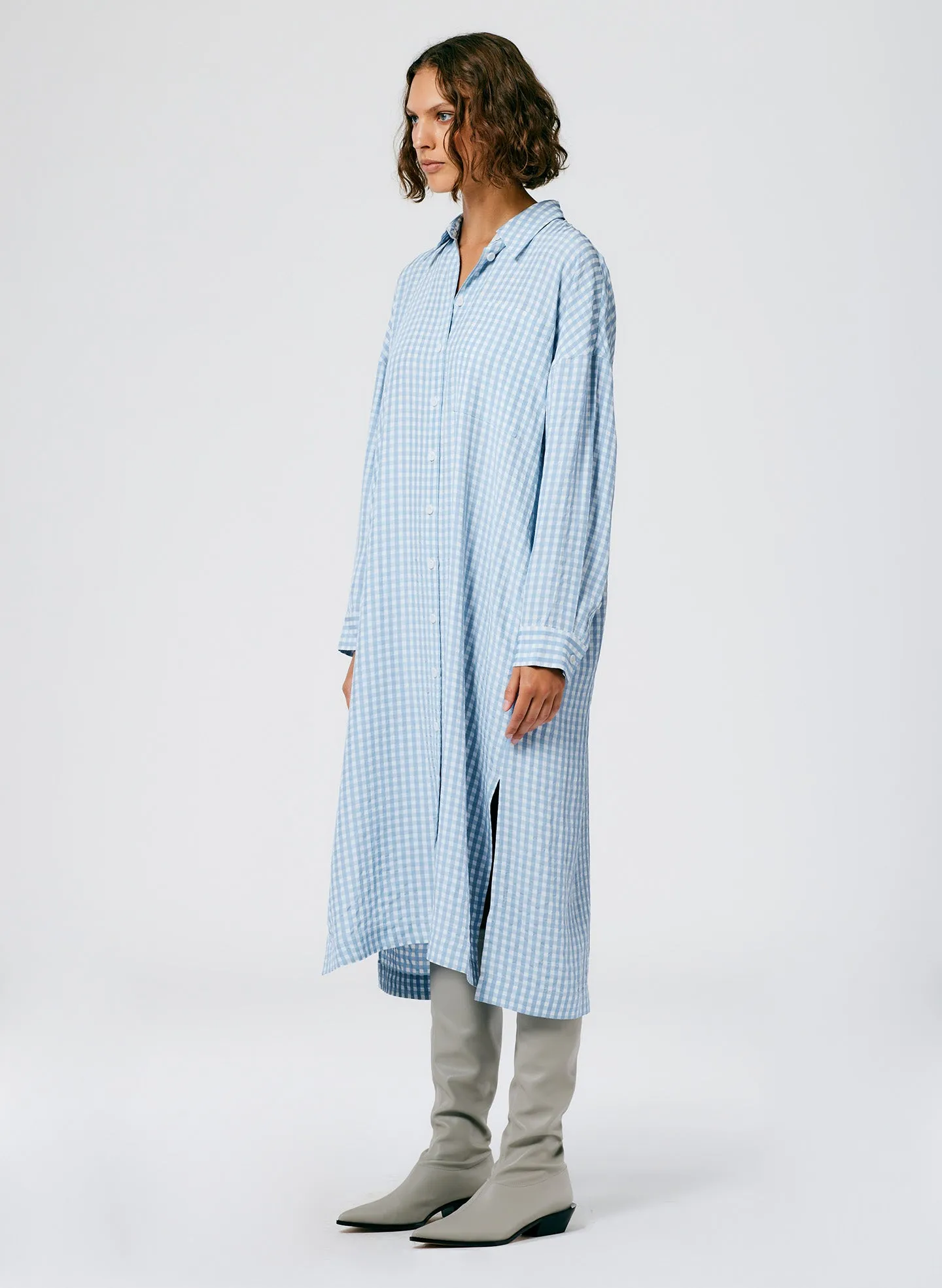 Viscose Gingham Shirtdress sold by Tibi product image thumbnail 2
