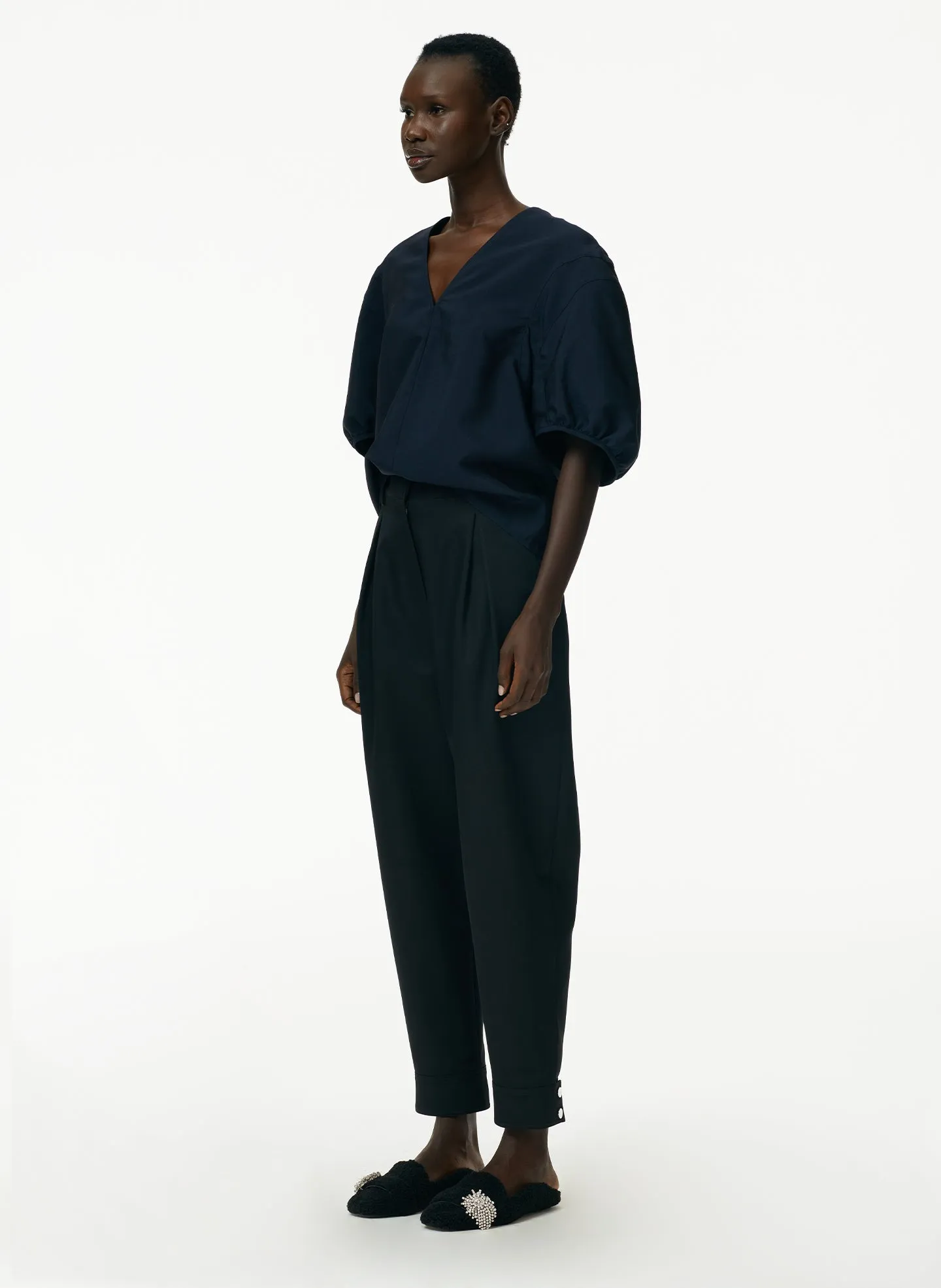 Viscose Plainweave V-Neck Top sold by Tibi product image thumbnail 2