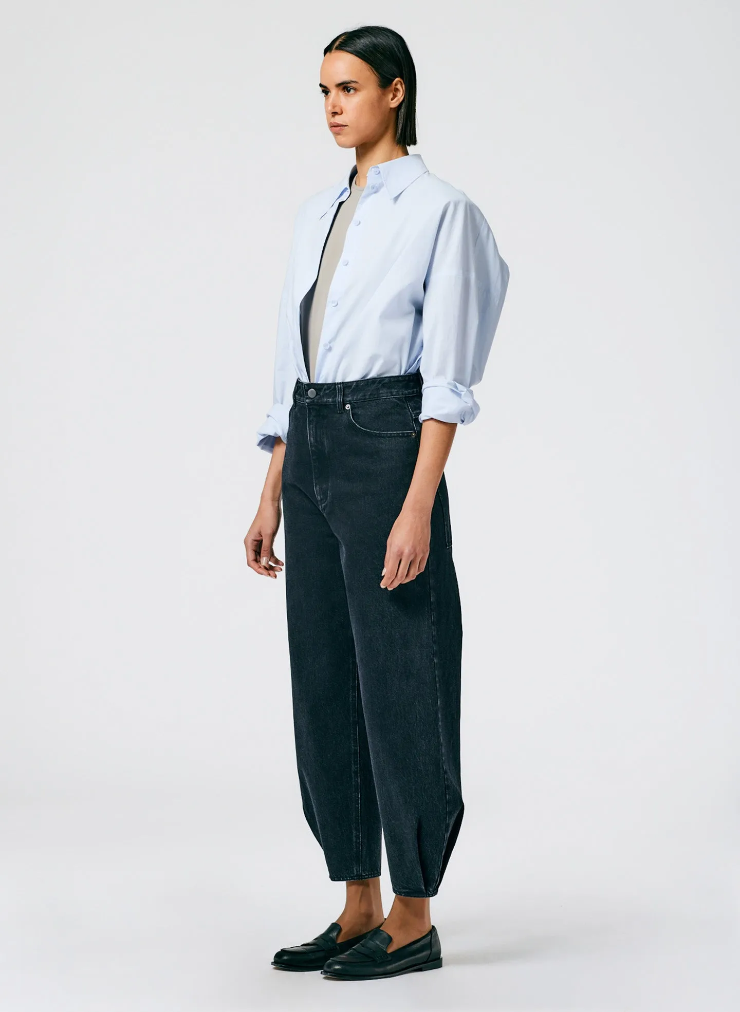 Black Denim High Waisted Quinn Jean sold by Tibi product image thumbnail 4