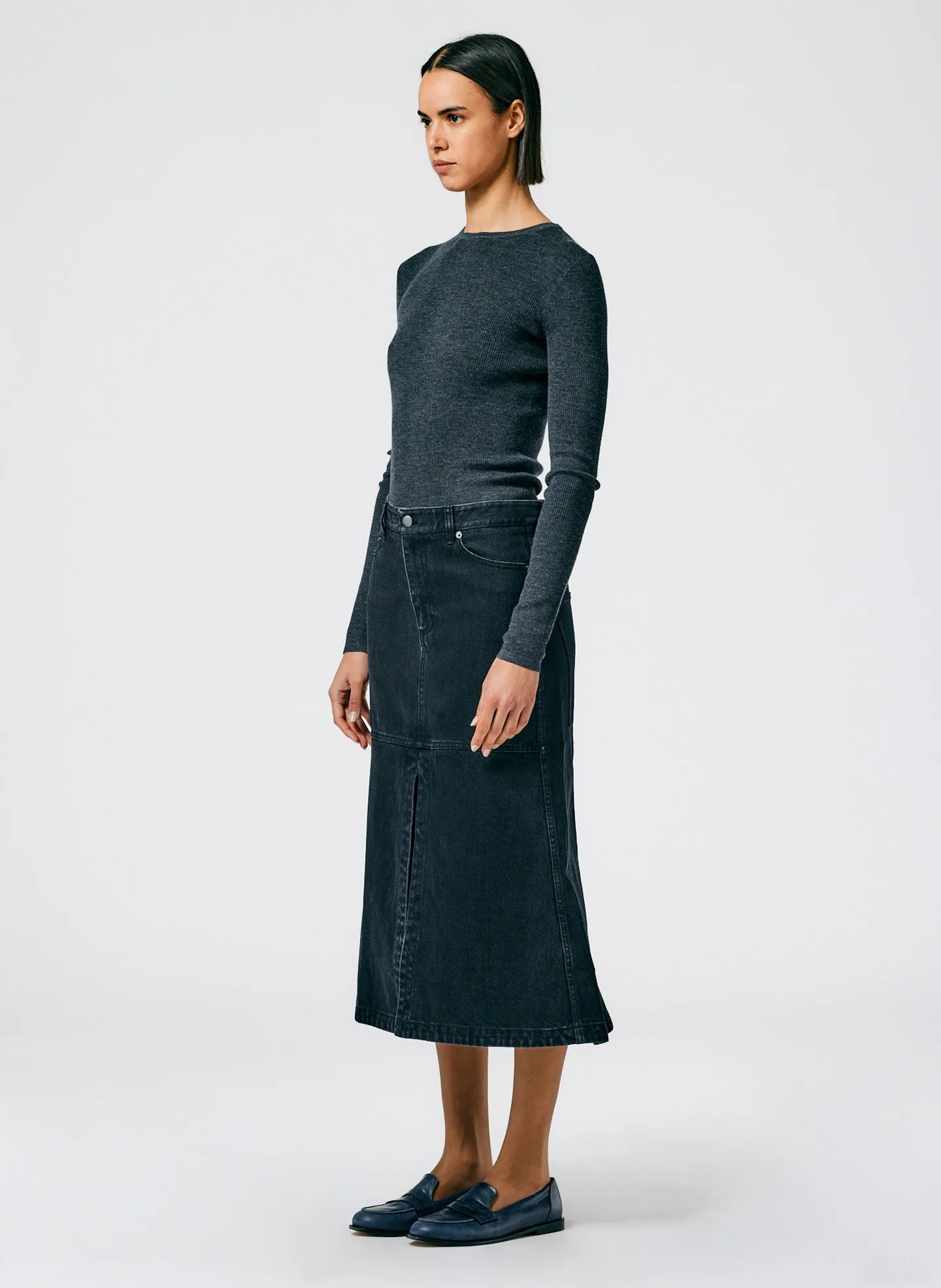 Black Denim Skirt sold by Tibi product image thumbnail 3