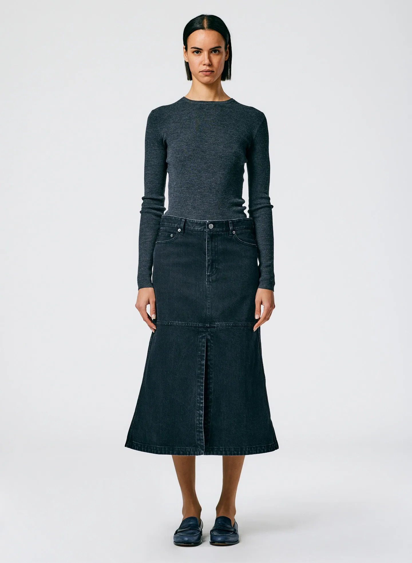 Black Denim Skirt sold by Tibi product image thumbnail 2