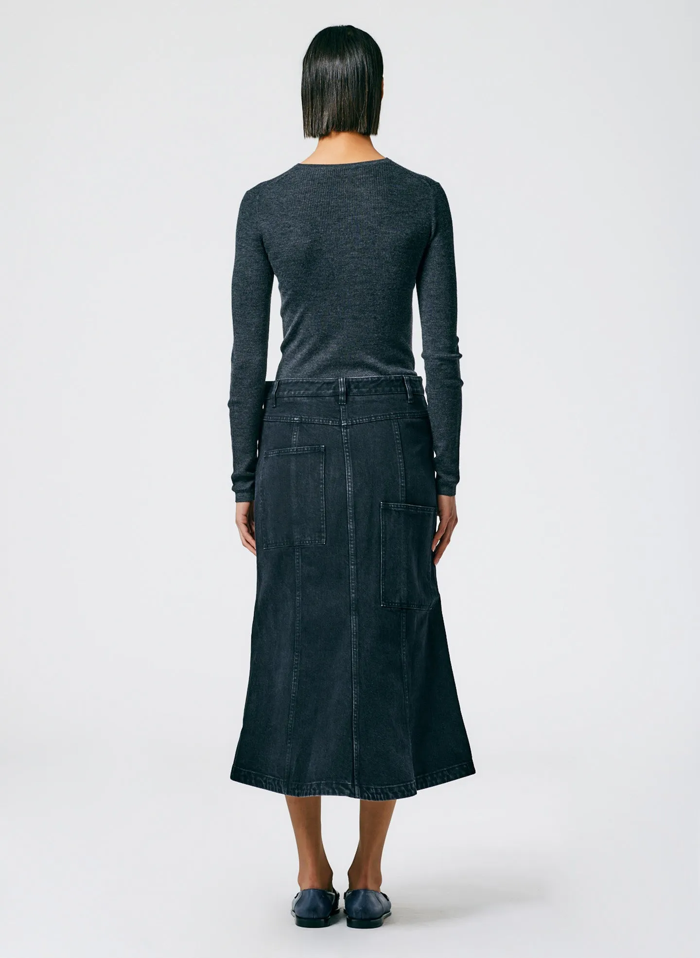 Black Denim Skirt sold by Tibi product image thumbnail 4