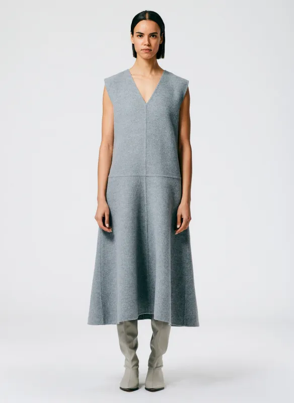 Luxe Double Faced Wool Angora V-Neck Dress made by Tibi