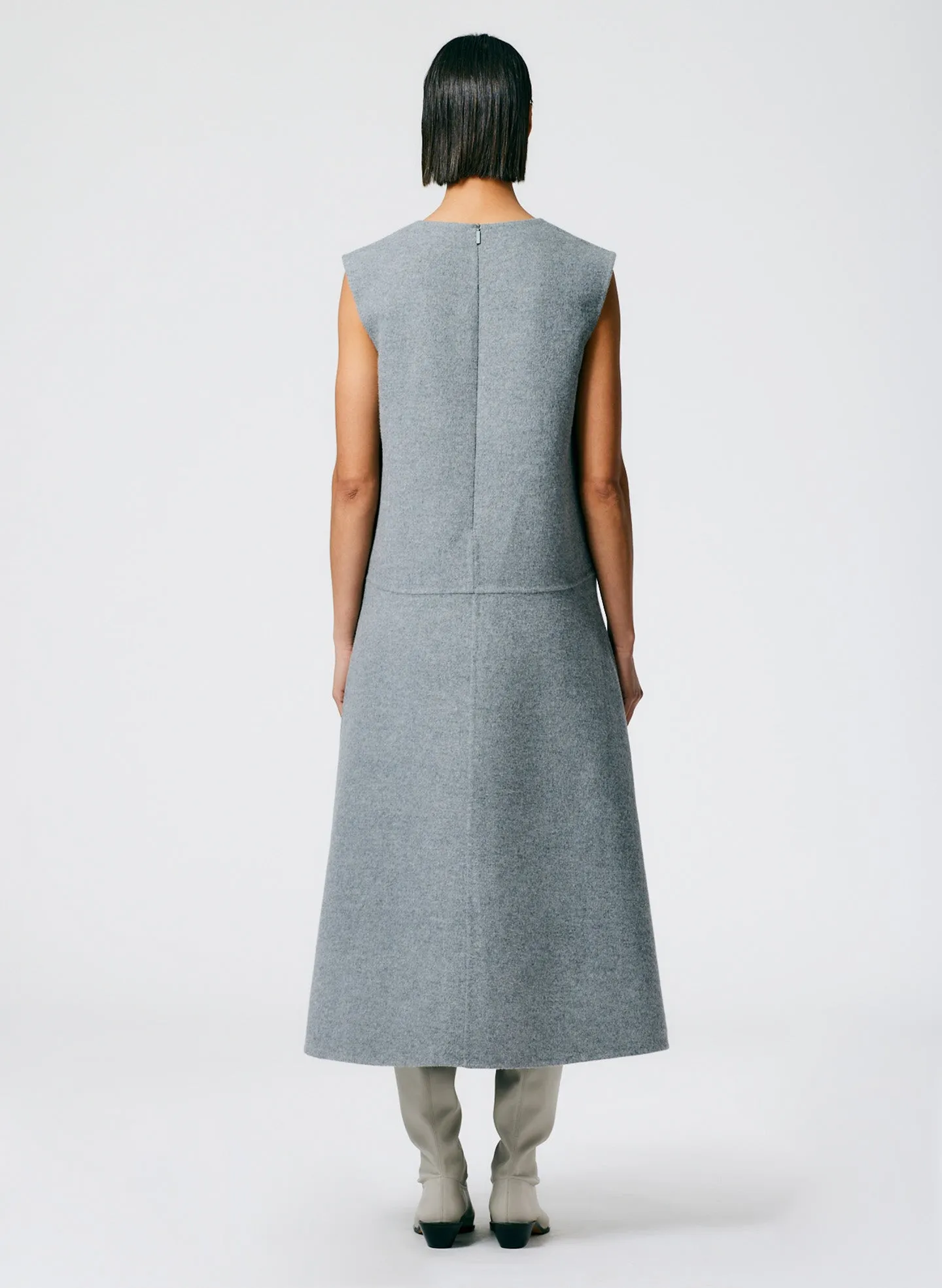 Luxe Double Faced Wool Angora V-Neck Dress sold by Tibi product image thumbnail 4
