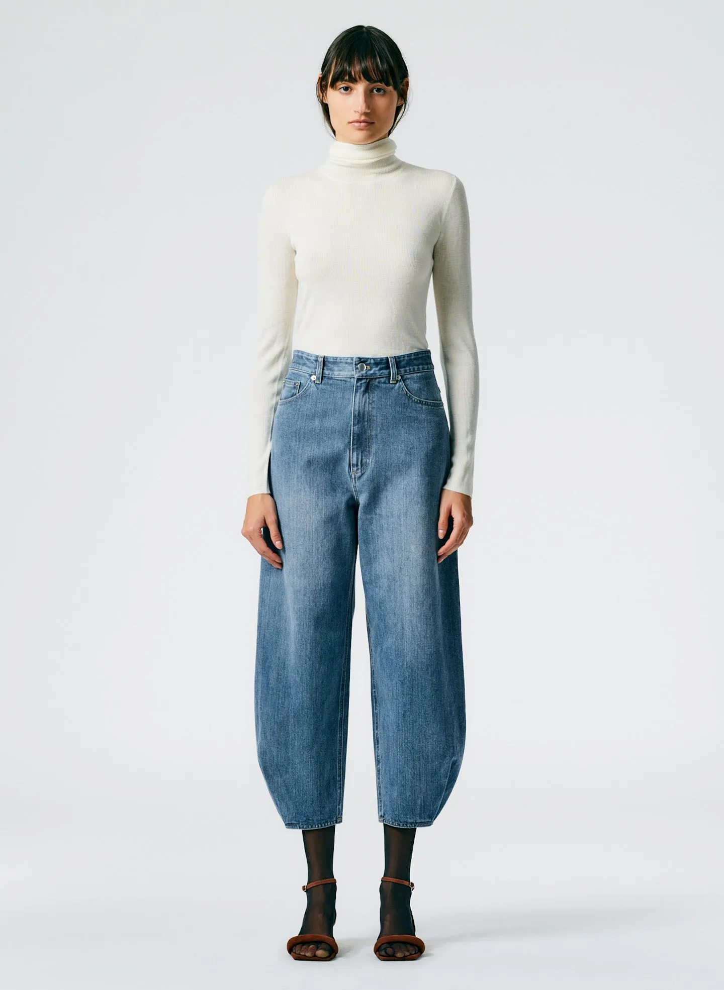 Classic Wash Denim High Waisted Quinn Jean sold by Tibi