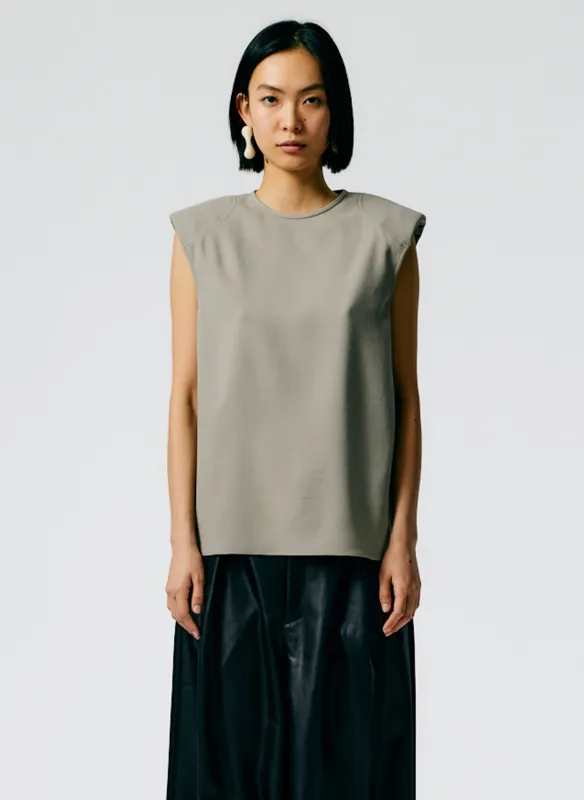 Chalky Drape Padded Shoulder Sleeveless Top sold by Tibi