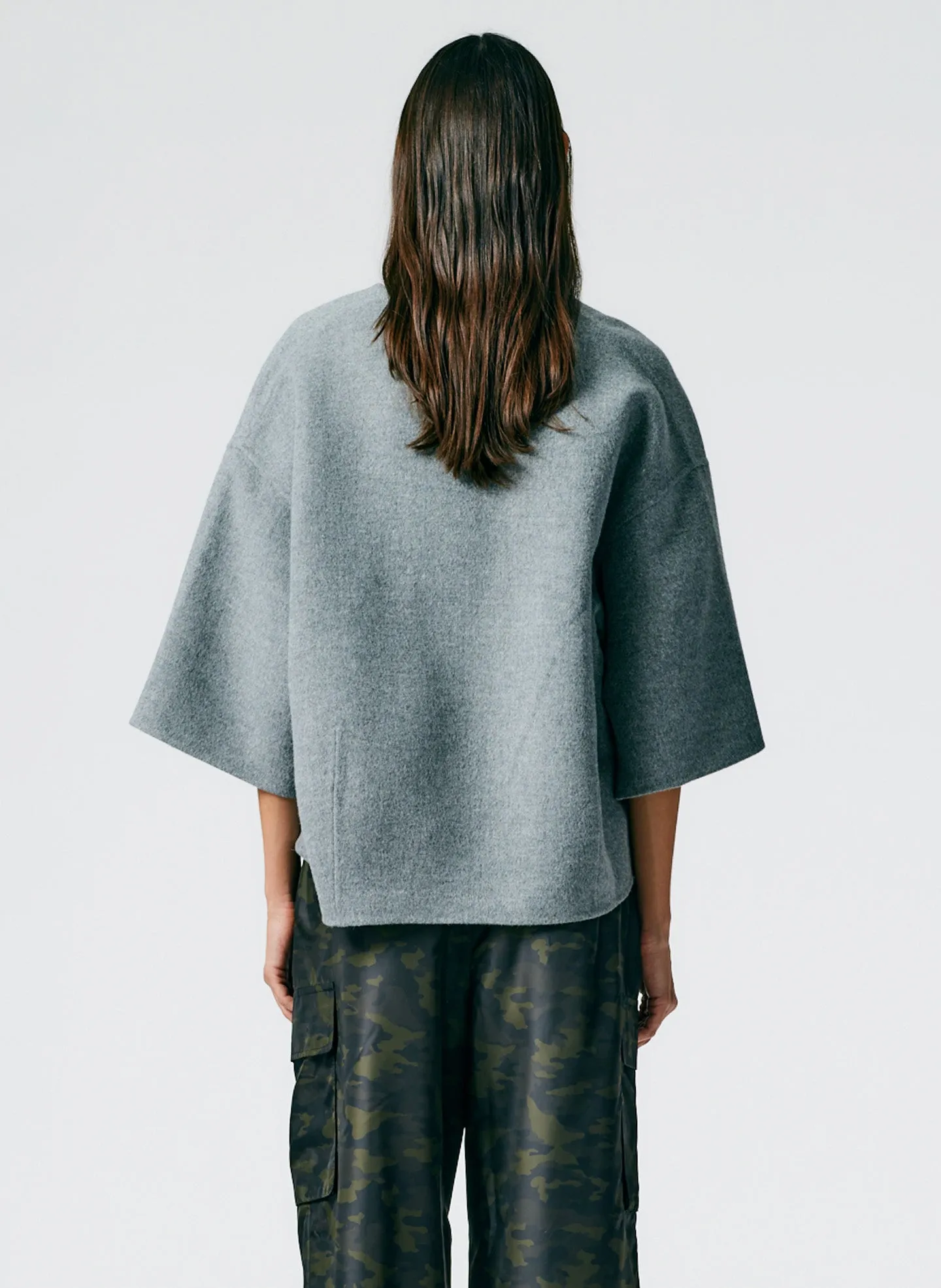 Luxe Double Faced Wool Angora V-Neck Top sold by Tibi product image thumbnail 3