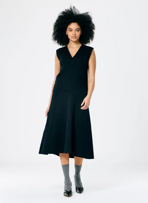 Luxe Double Faced Wool Angora V-Neck Dress made by Tibi