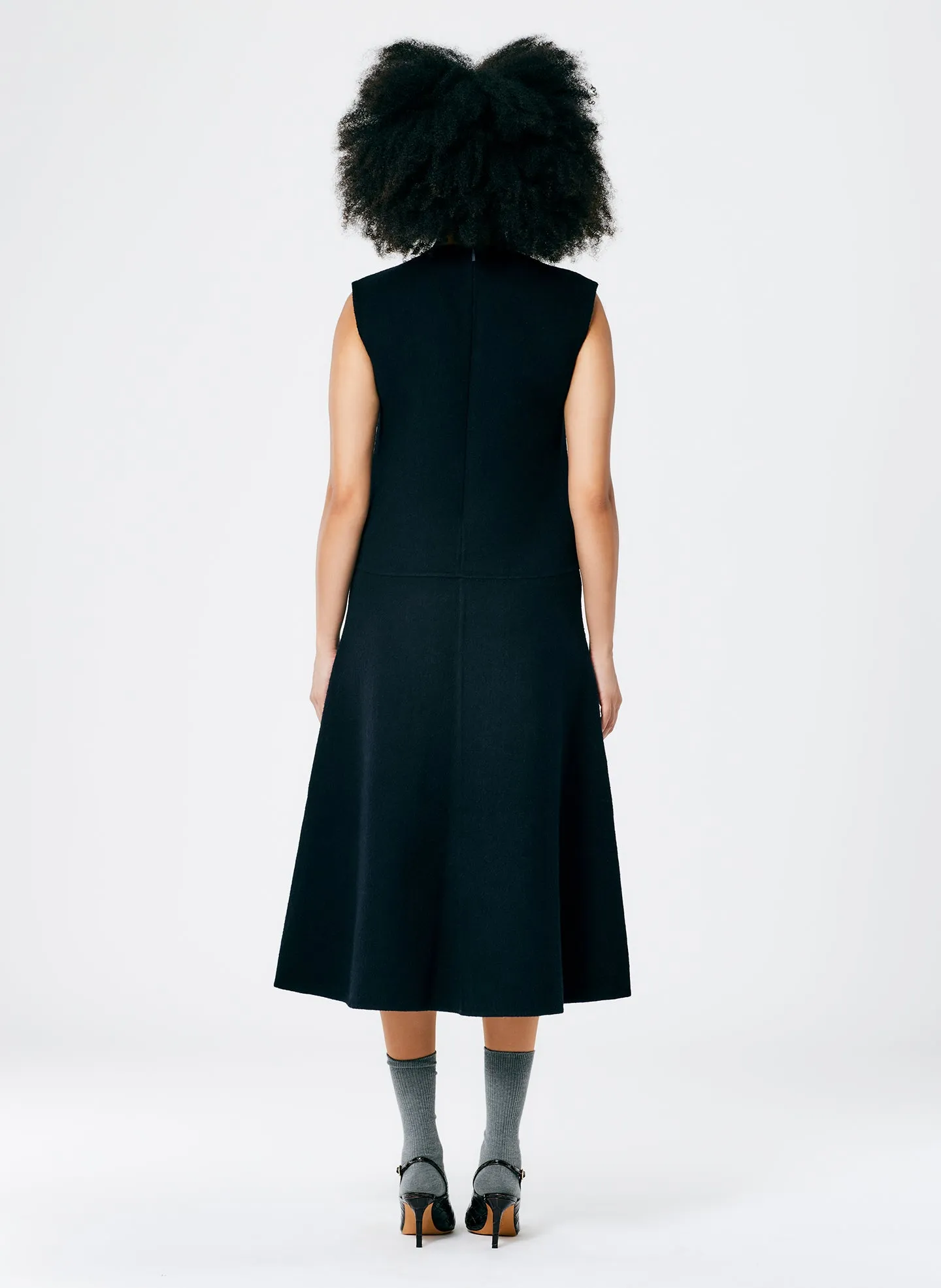 Luxe Double Faced Wool Angora V-Neck Dress sold by Tibi product image thumbnail 5