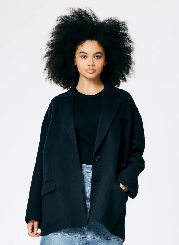 Luxe Double Faced Wool Angora Liam Blazer made by Tibi
