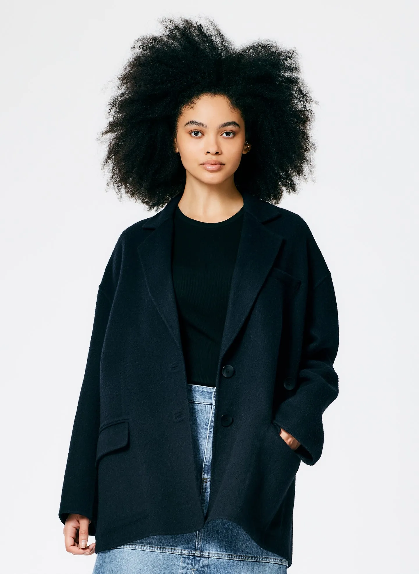 Luxe Double Faced Wool Angora Liam Blazer sold by Tibi