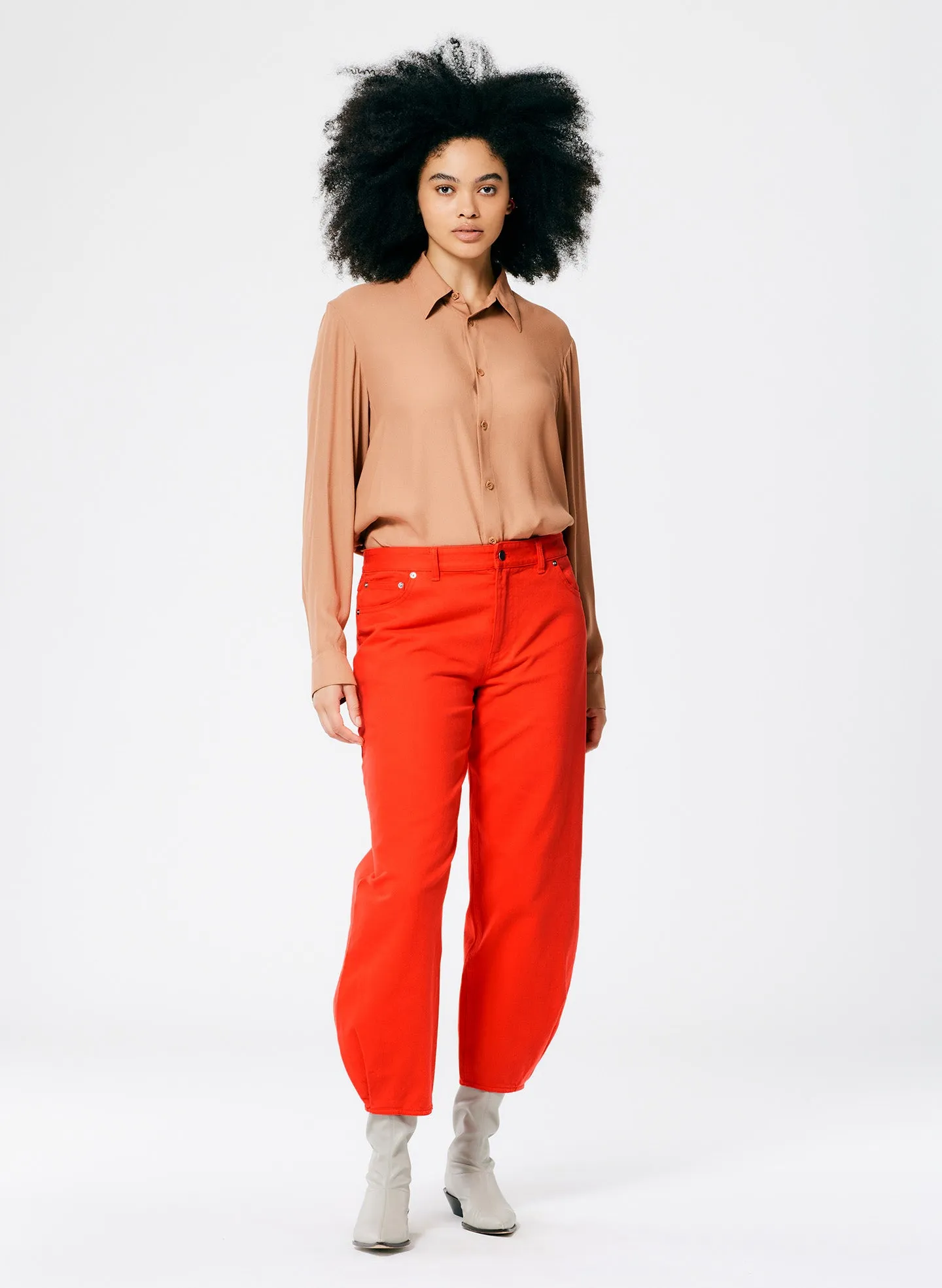 Garment Washed Twill Brancusi Jean- Long sold by Tibi