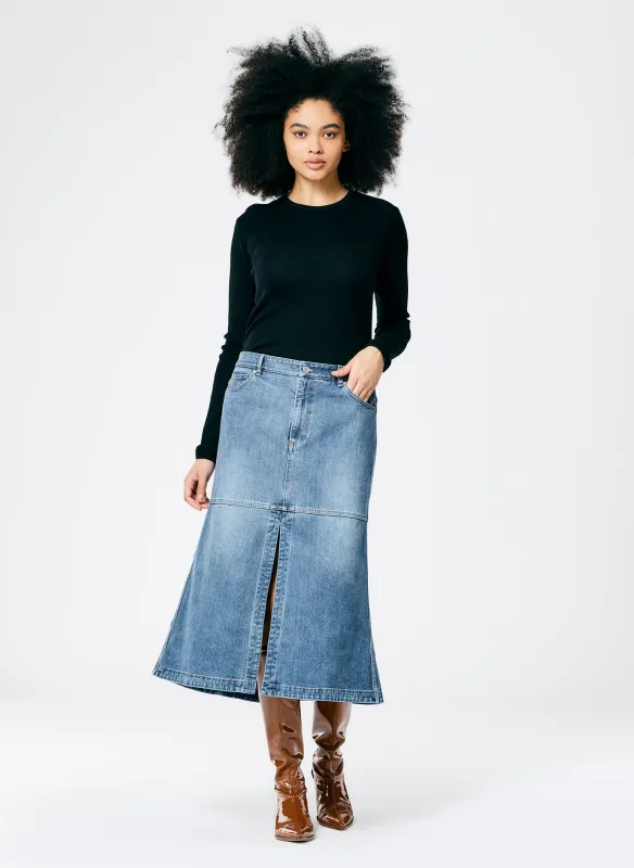 Classic Wash Denim Skirt made by Tibi