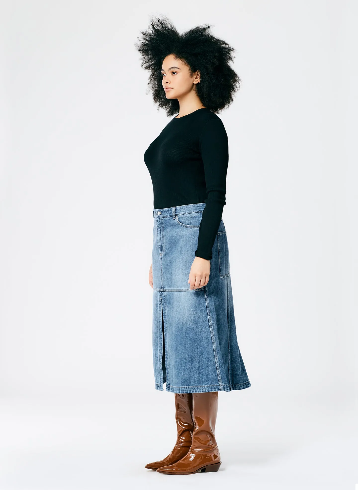 Classic Wash Denim Skirt sold by Tibi product image thumbnail 5