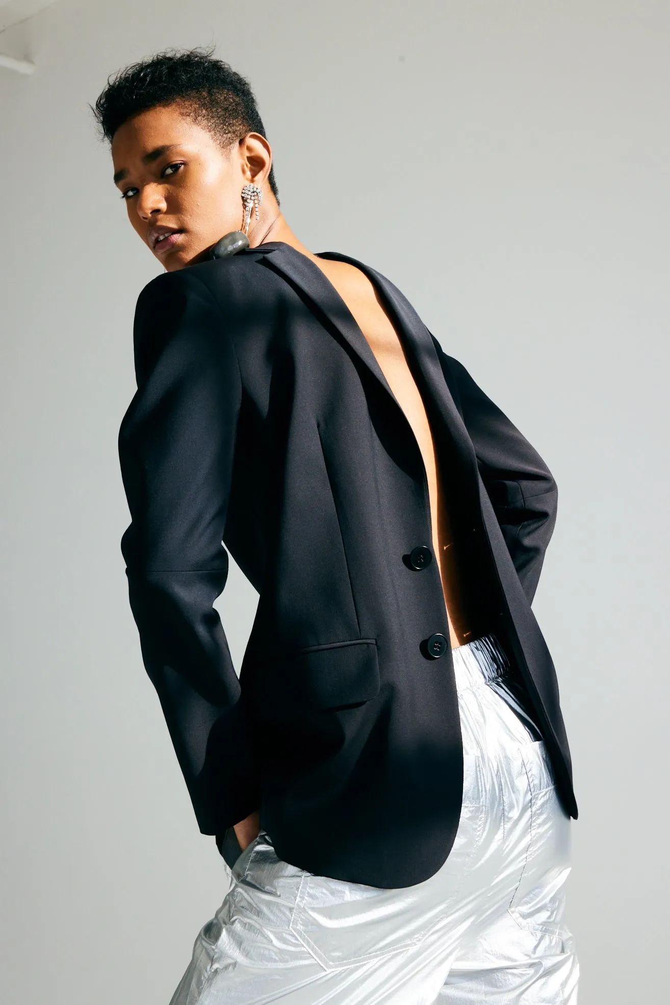 Metallic Nylon Pull On Wilt Jogger sold by Tibi product image thumbnail 2