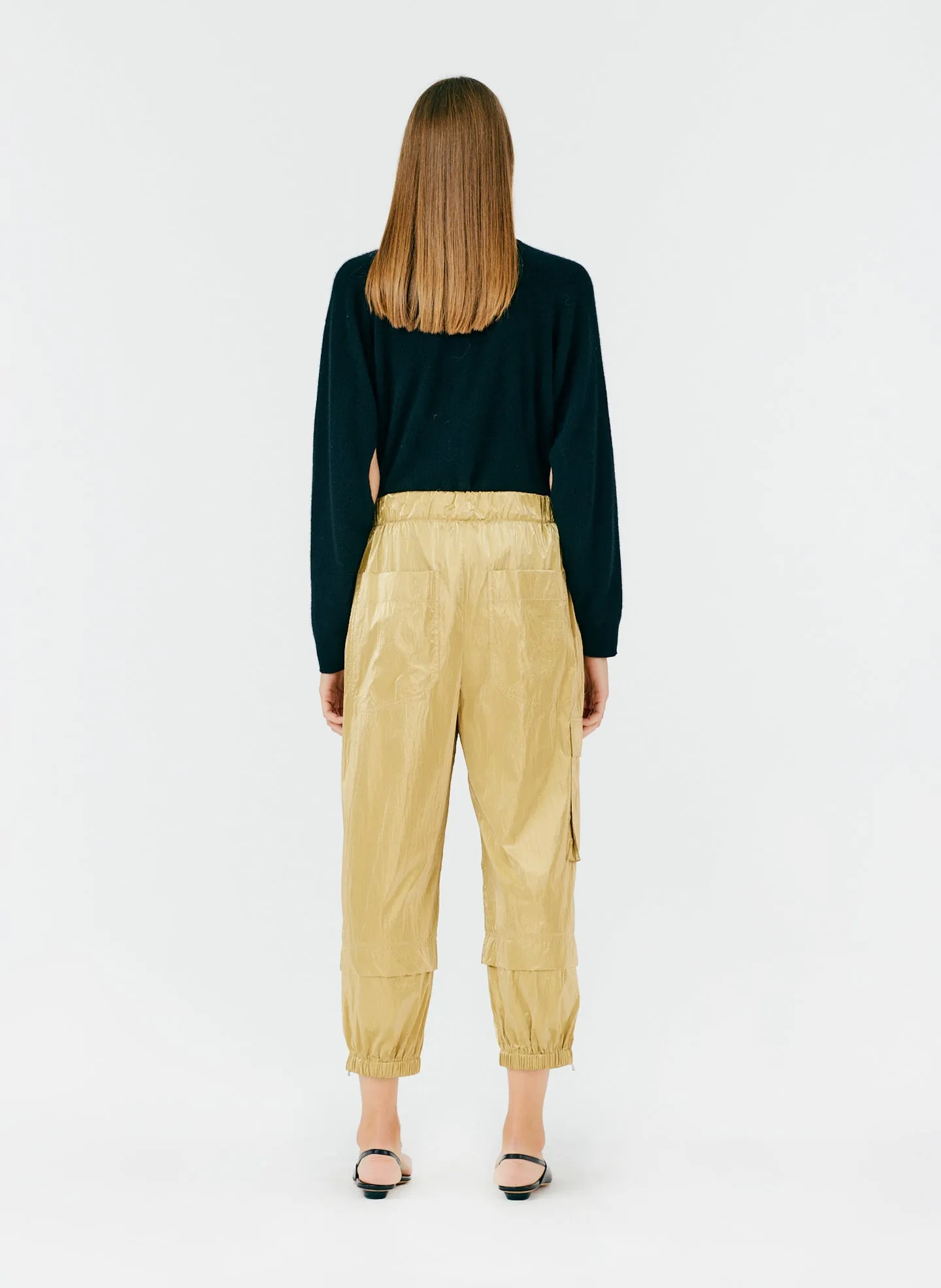 Metallic Nylon Pull On Wilt Jogger sold by Tibi product image thumbnail 5