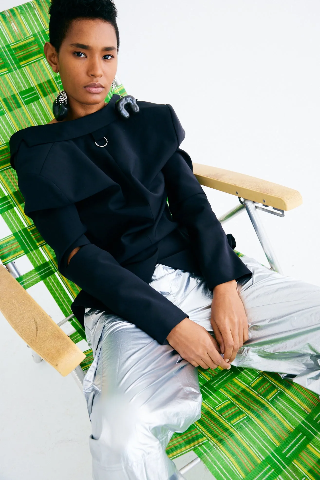 Metallic Nylon Pull On Wilt Jogger sold by Tibi product image thumbnail 2