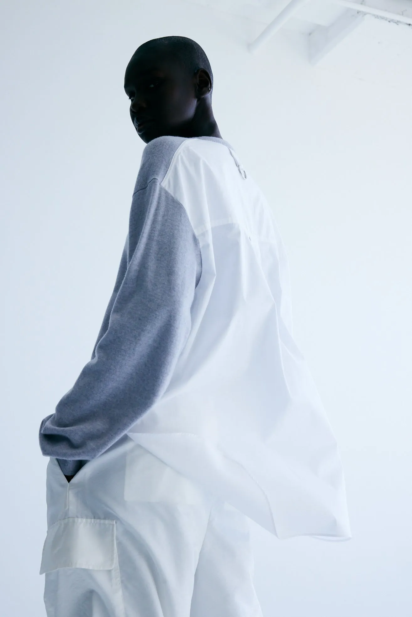 Merino Wool Sweater Combo Pullover sold by Tibi product image thumbnail 2