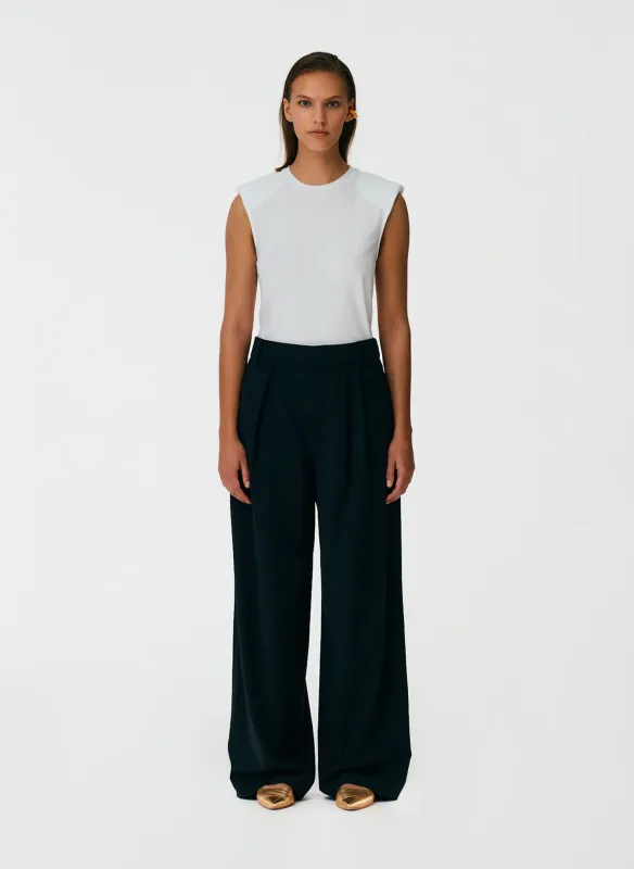 Tropical Wool Stella Pant with Removable Ankle Bands made by Tibi