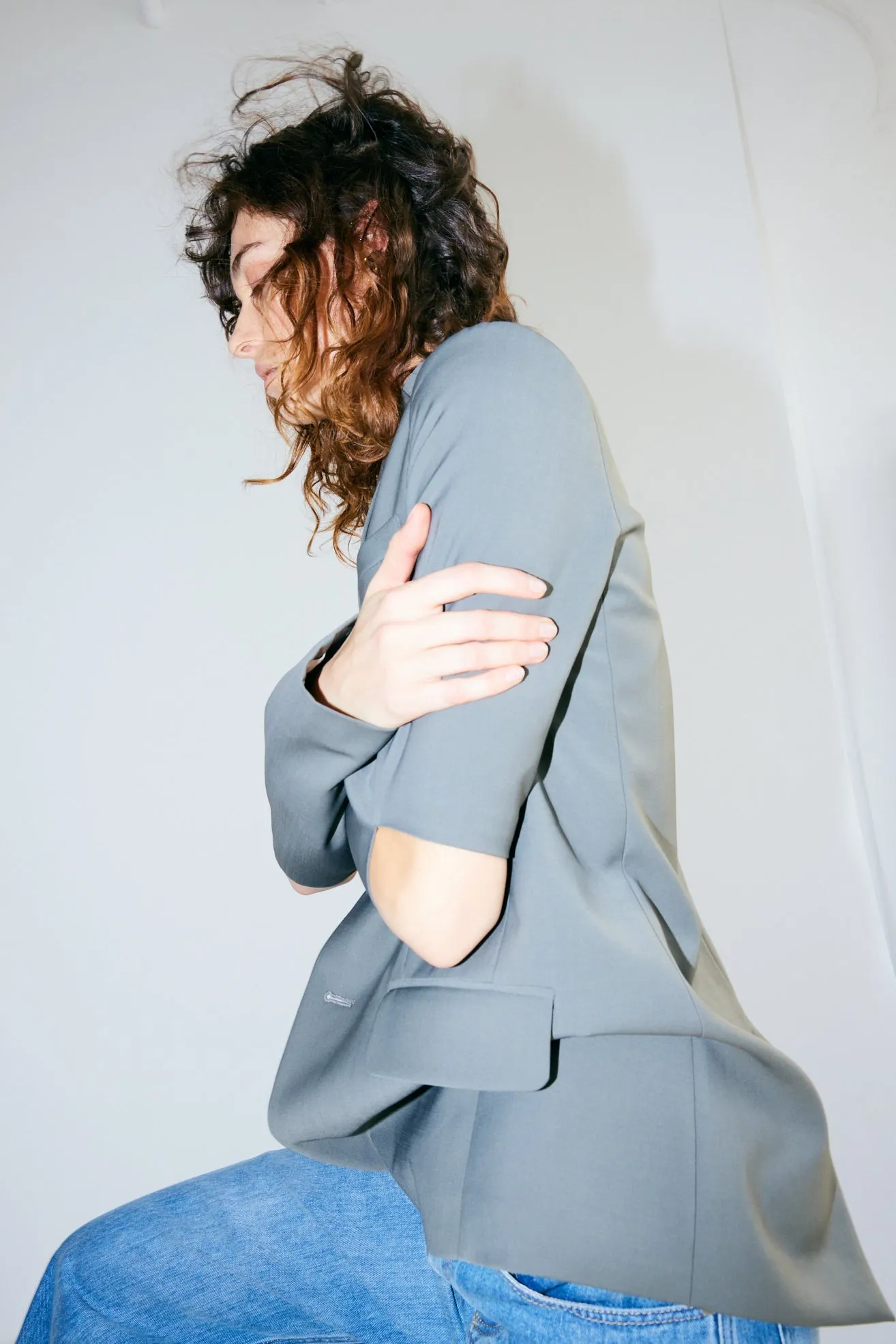 Tropical Wool Cutout Sleeve Marlon Blazer sold by Tibi product image thumbnail 2