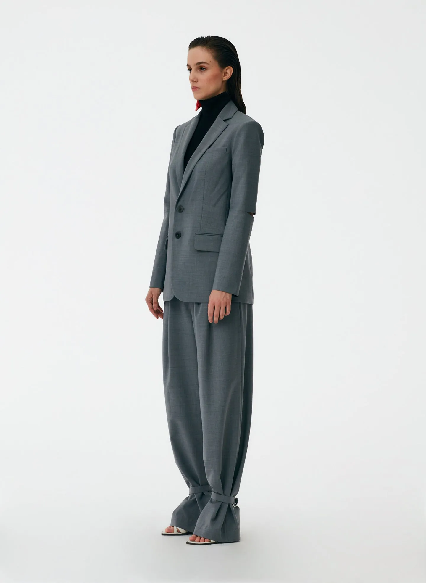 Tropical Wool Cutout Sleeve Marlon Blazer sold by Tibi product image thumbnail 3