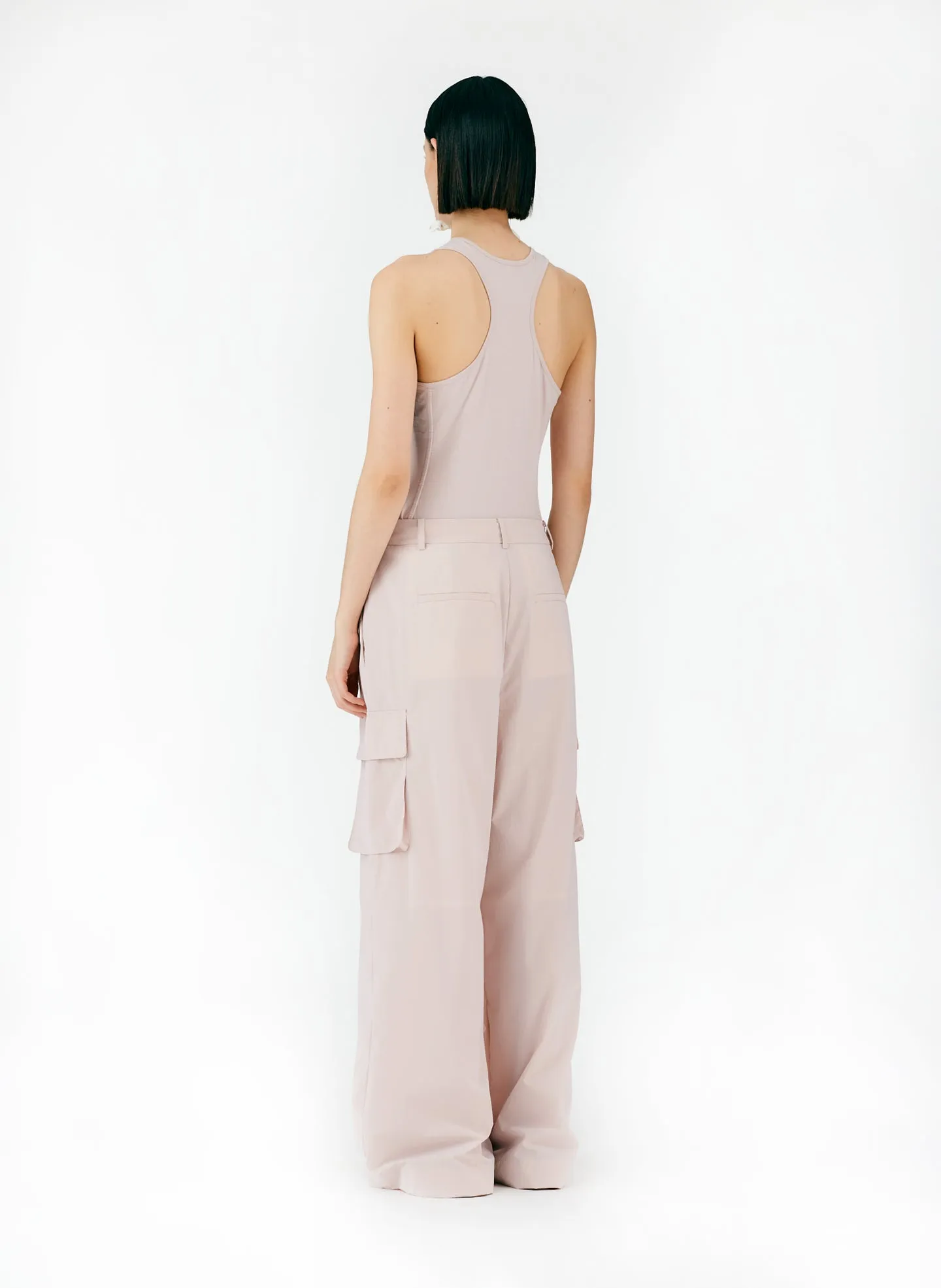 Powder Nylon Pleated Cargo Stella Pant sold by Tibi product image thumbnail 4