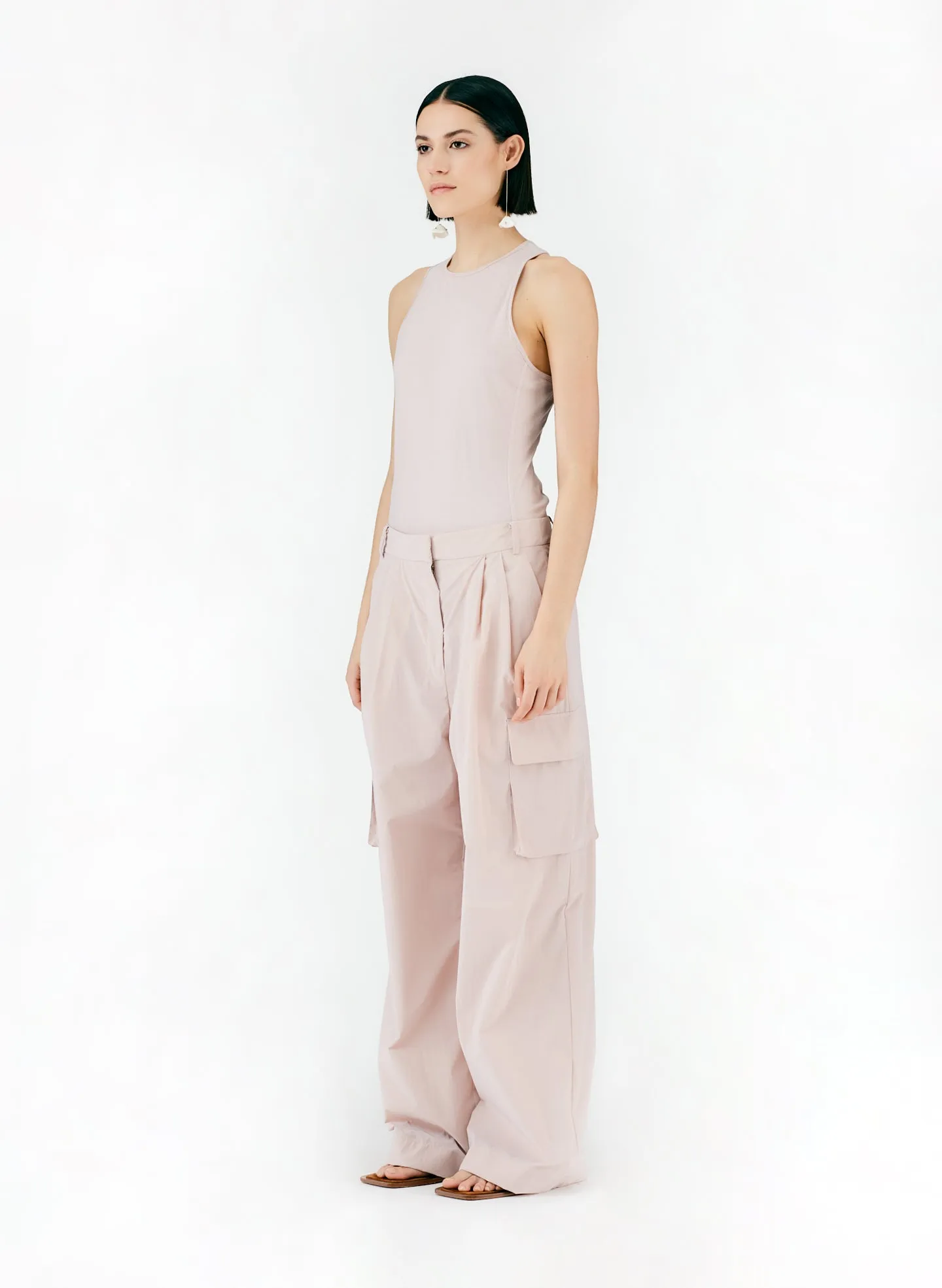 Powder Nylon Pleated Cargo Stella Pant sold by Tibi product image thumbnail 3