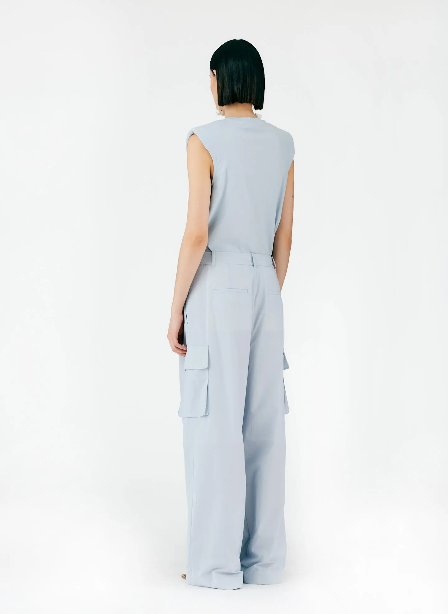 Powder Nylon Pleated Cargo Stella Pant sold by Tibi product image thumbnail 5