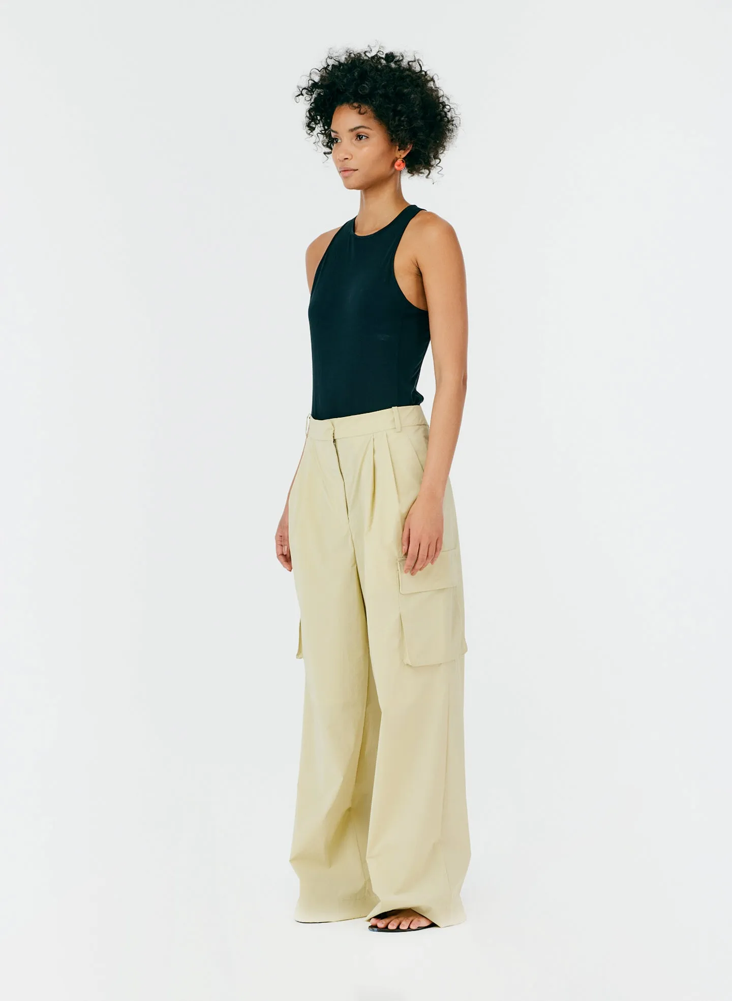 Powder Nylon Pleated Cargo Stella Pant sold by Tibi product image thumbnail 3