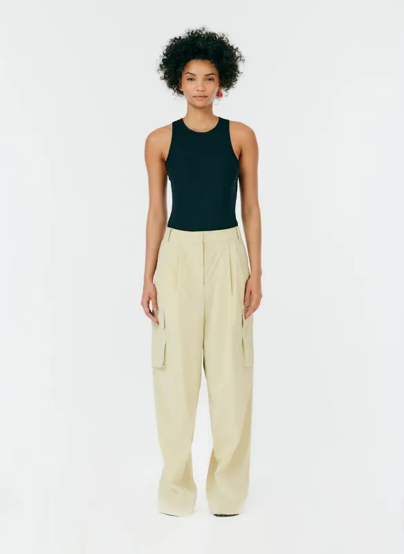 Powder Nylon Pleated Cargo Stella Pant made by Tibi