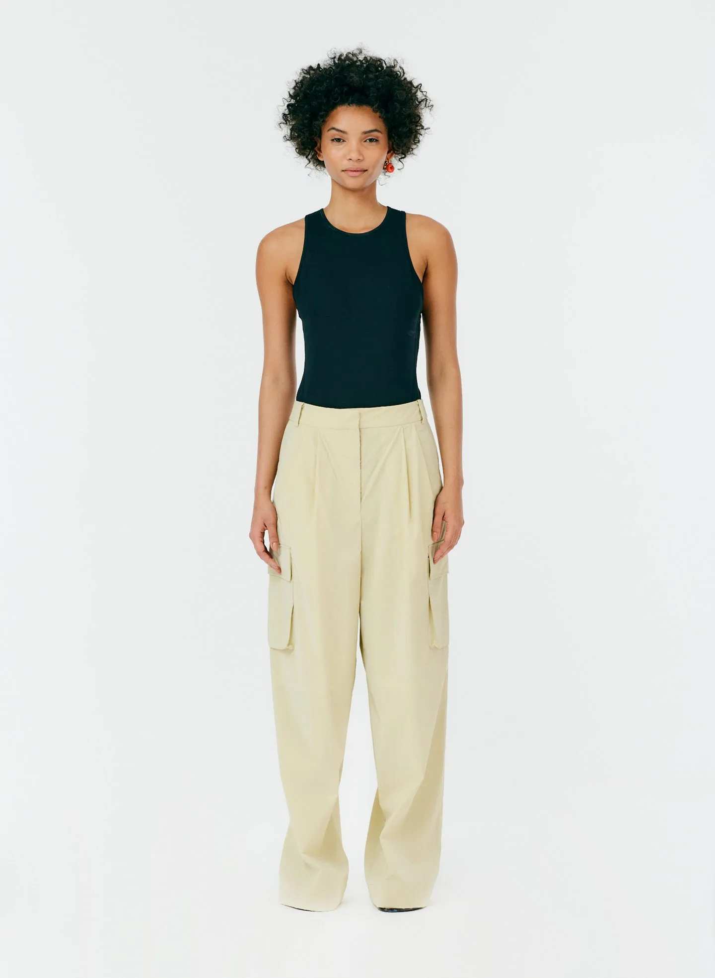 Powder Nylon Pleated Cargo Stella Pant sold by Tibi