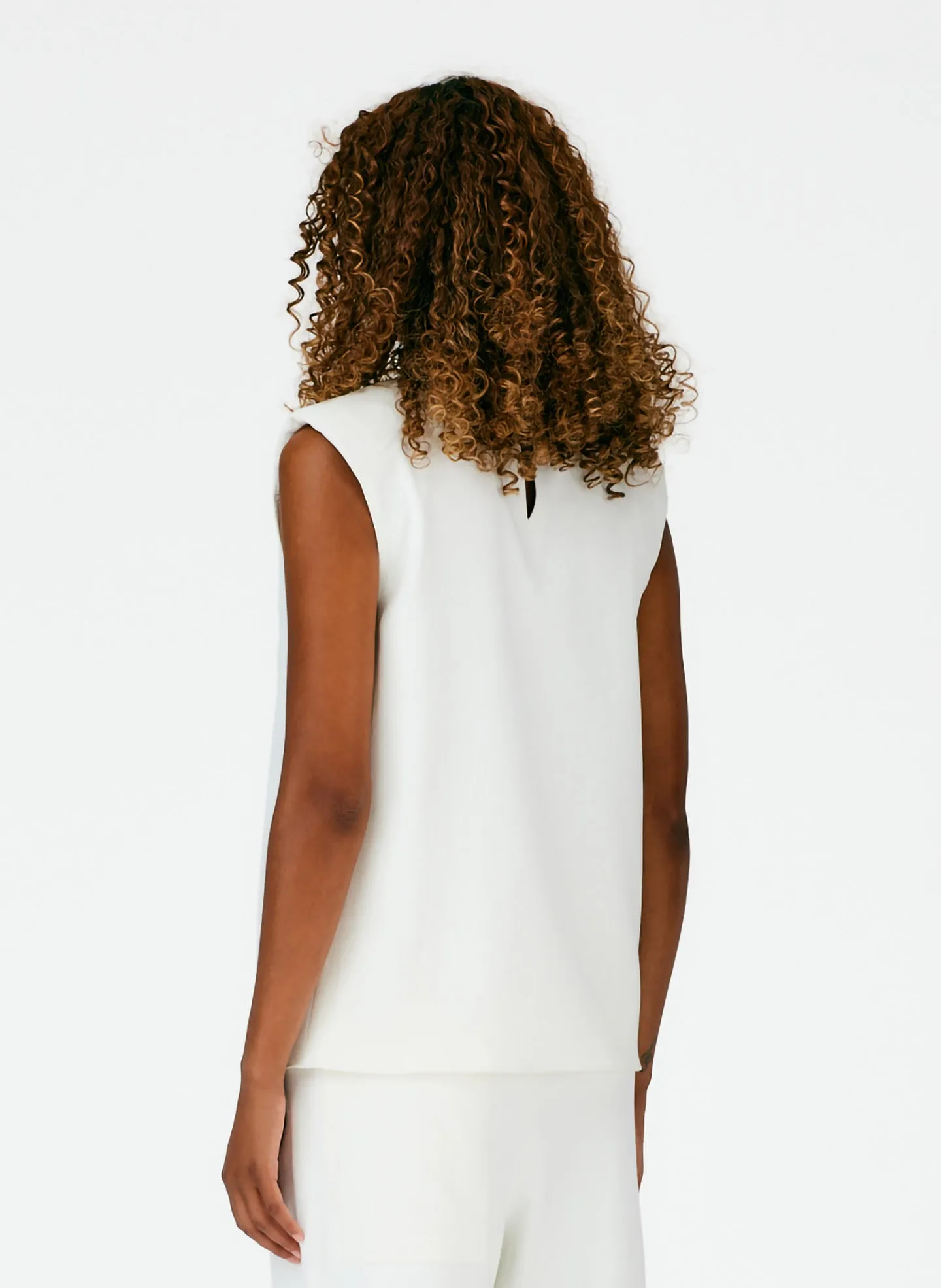 Chalky Drape Padded Shoulder Sleeveless Top sold by Tibi product image thumbnail 3