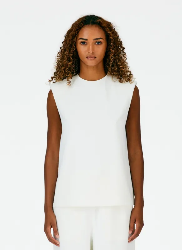Chalky Drape Padded Shoulder Sleeveless Top sold by Tibi