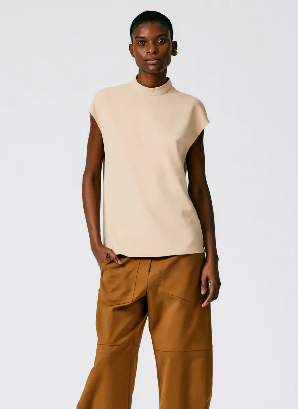 Structured Crepe Mock Neck Sleeveless Top sold by Tibi