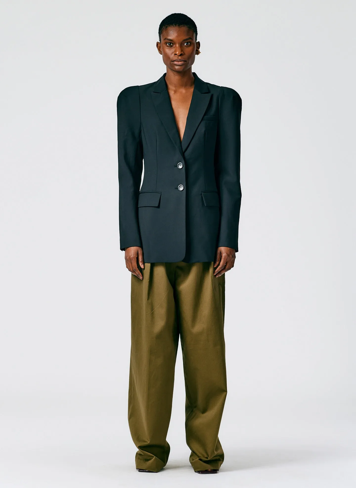 Tablier Plainweave Sculpted Sleeve Tailored Blazer sold by Tibi product image thumbnail 2