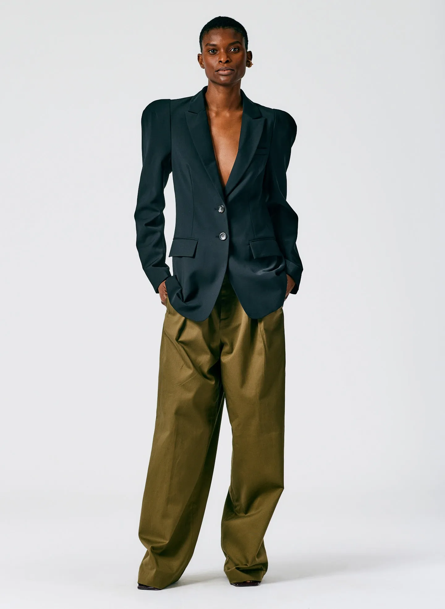 Tablier Plainweave Sculpted Sleeve Tailored Blazer sold by Tibi