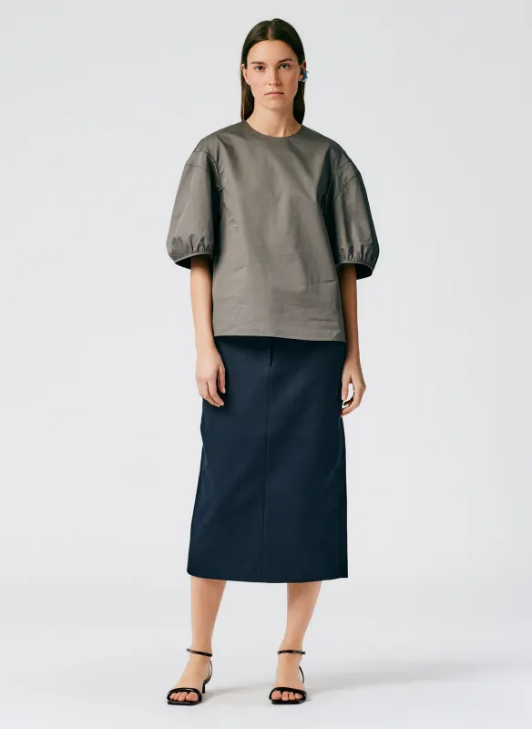 Eco Poplin Balloon Sleeve Crewneck Top made by Tibi