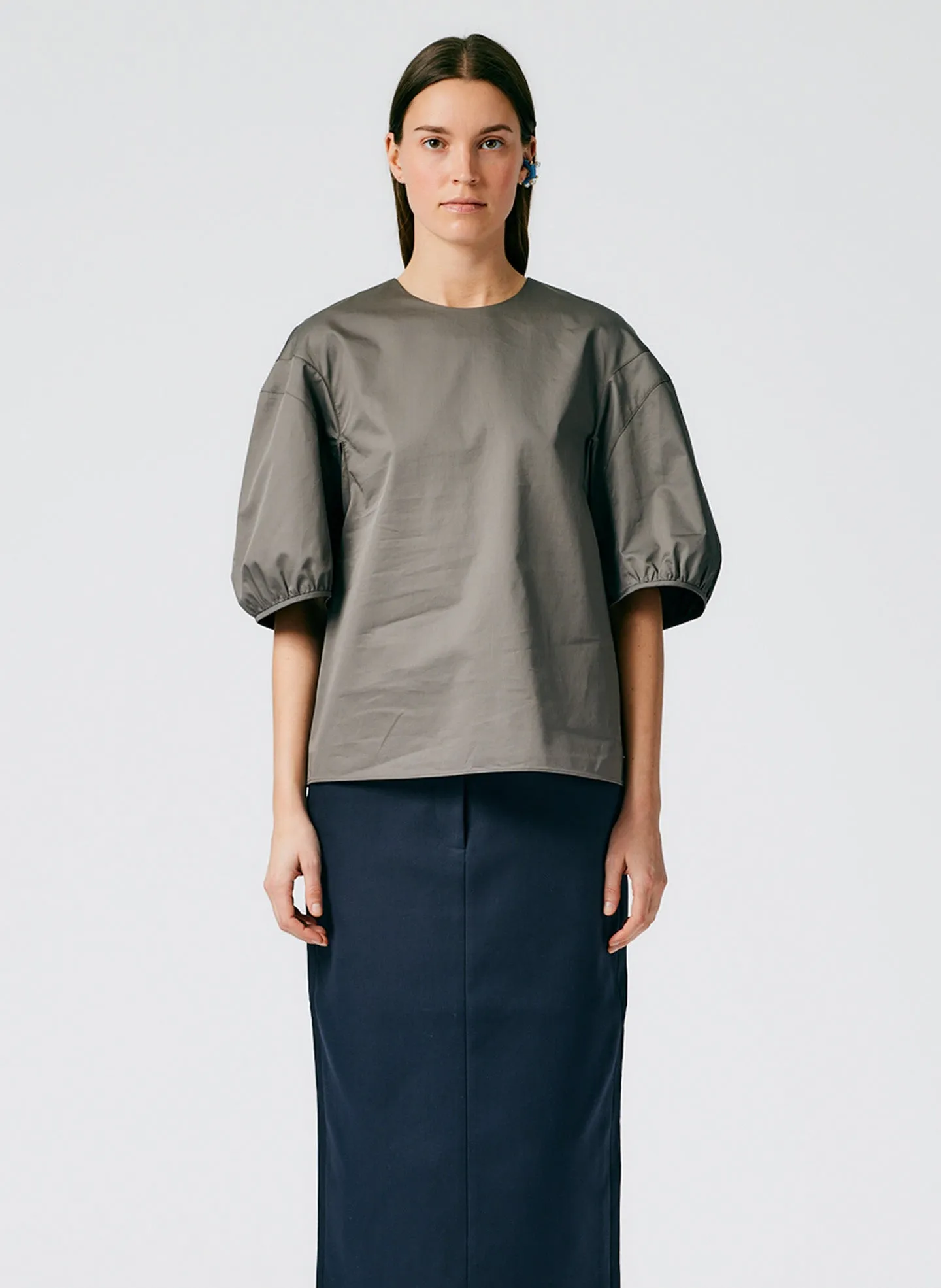 Eco Poplin Balloon Sleeve Crewneck Top sold by Tibi product image thumbnail 2