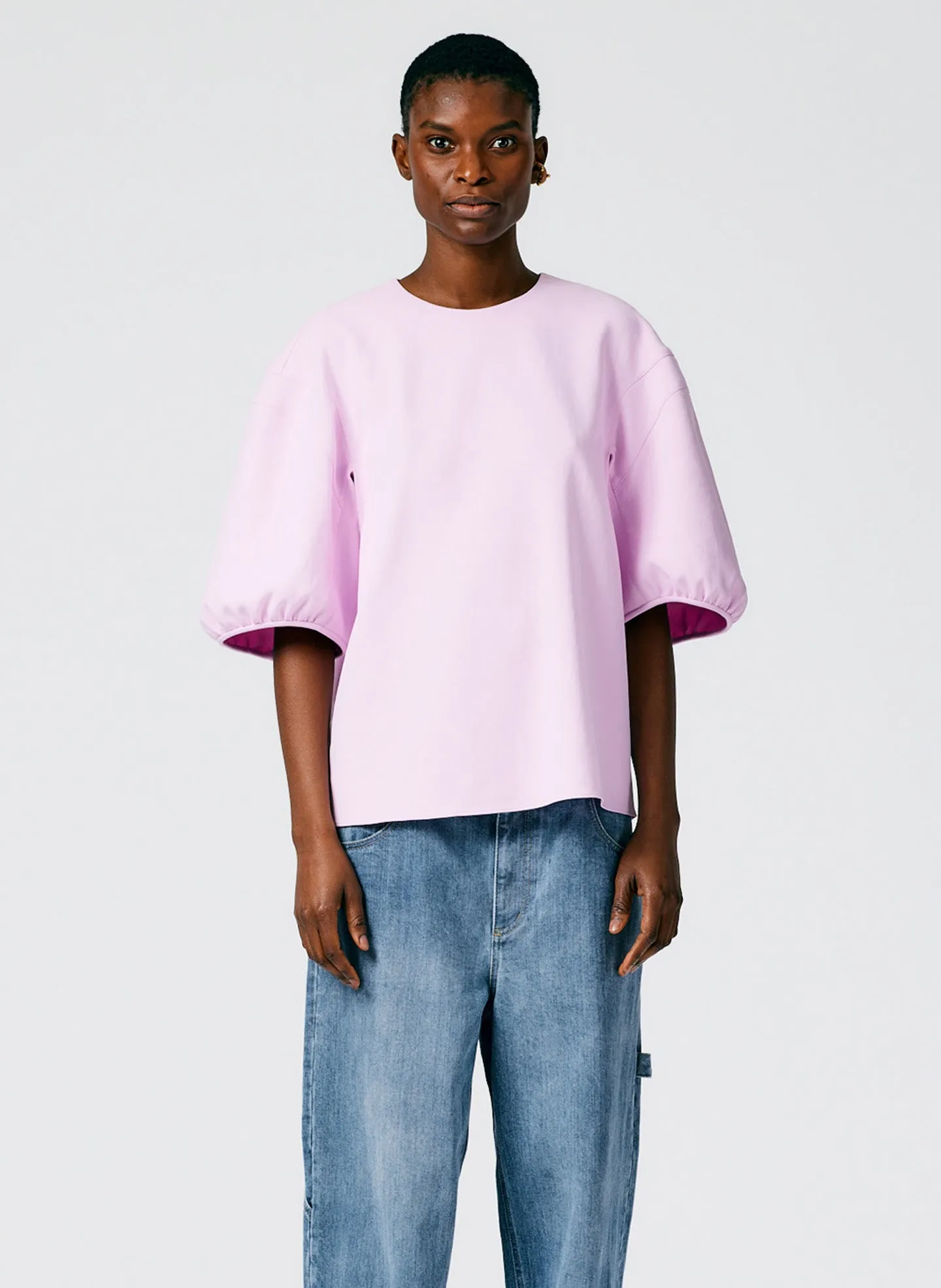 Chalky Drape Balloon Sleeve Crewneck Top sold by Tibi product image thumbnail 2