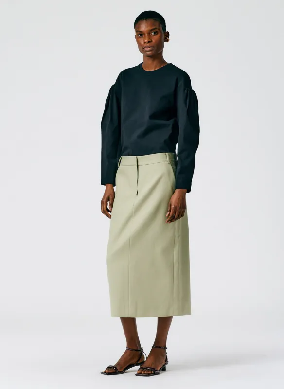 Margaux Twill Midi Trouser Skirt sold by Tibi