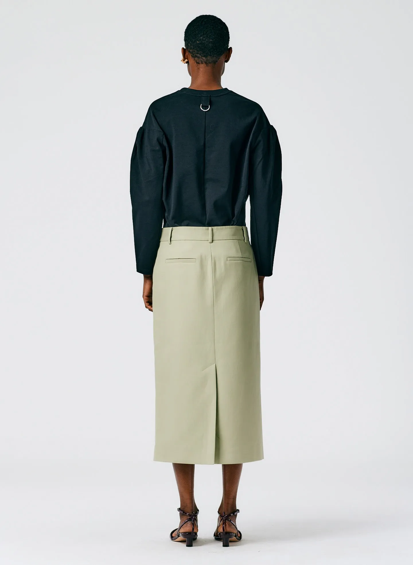 Margaux Twill Midi Trouser Skirt sold by Tibi product image thumbnail 4