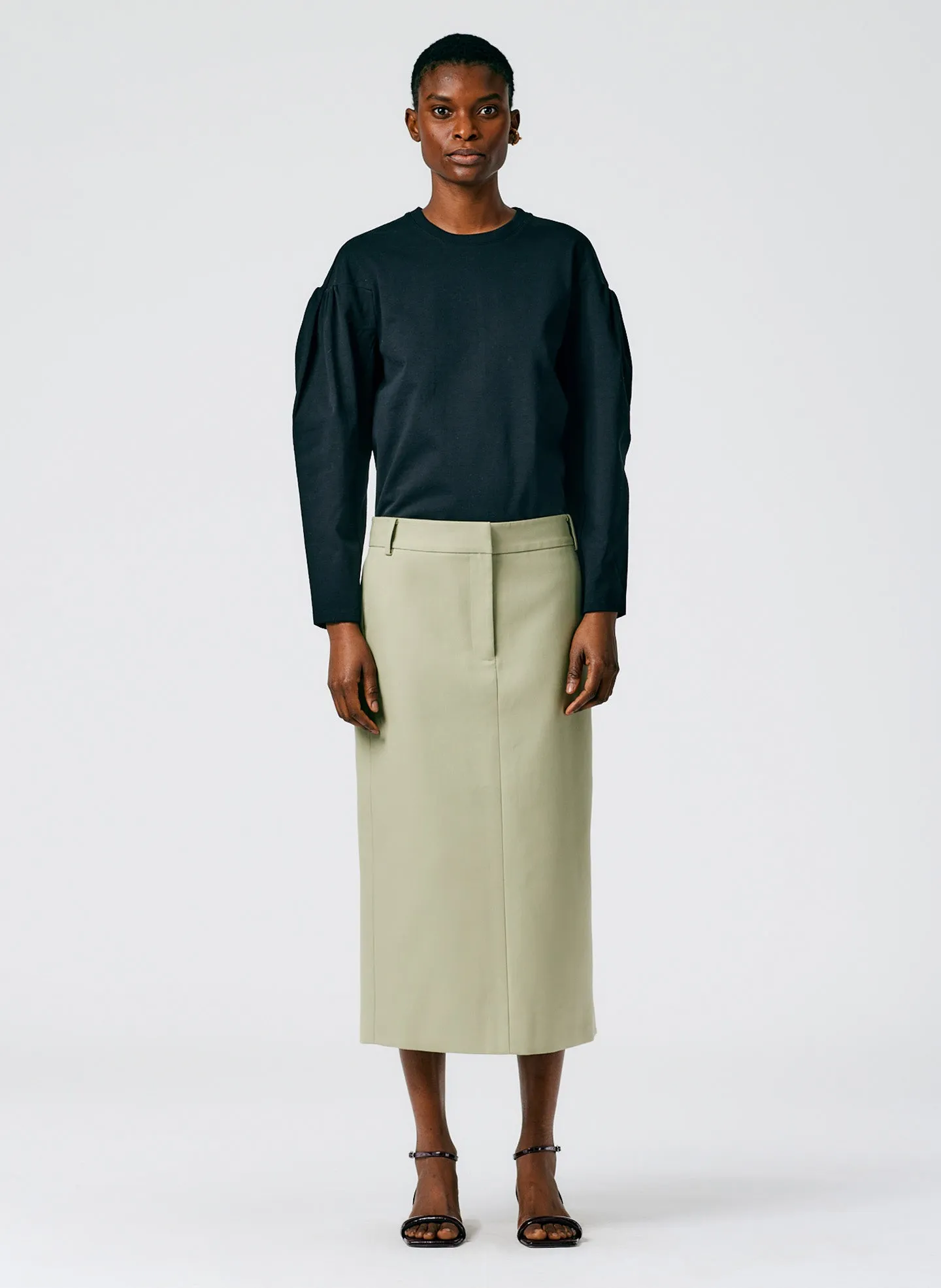 Margaux Twill Midi Trouser Skirt sold by Tibi product image thumbnail 2