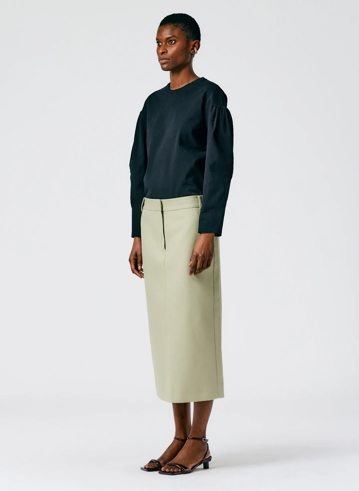 Margaux Twill Midi Trouser Skirt sold by Tibi product image thumbnail 3